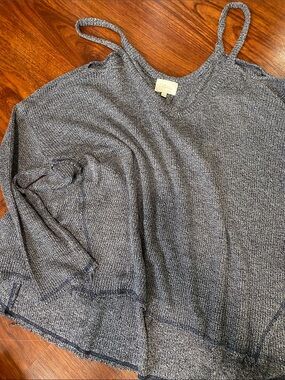 Deletta Heathered Gray Knit Tank